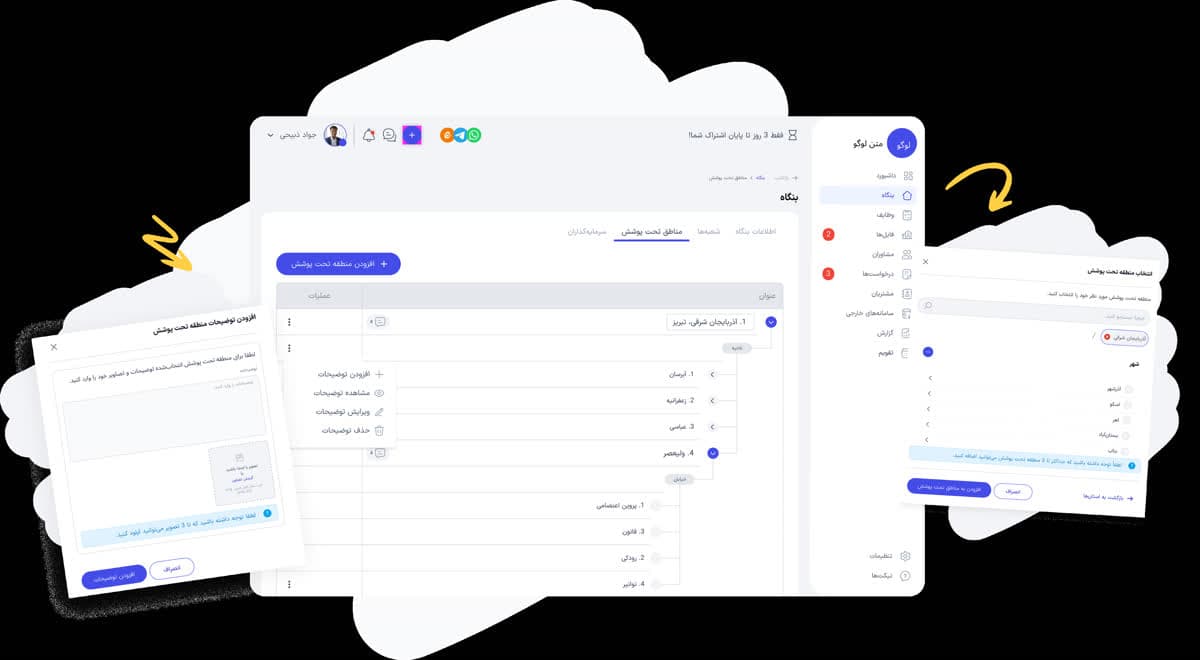 تعیین مناطق تحت پوشش